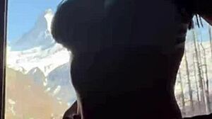 Masturbating Wild Over Neighbor's Cock While Cuckold Hubby Sleeps