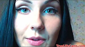 horny teen teases with toys and sucking but those eyes reveal her kinky soul