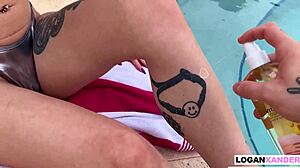 Tatted Stepsis Valerica Steele Squirts on Stepbro Cock