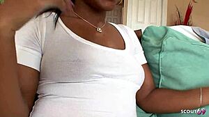 Midget with fat black cock seduces huge ass ebony bitch for cheating rough fuck