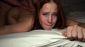 skinny redhead neighbor fingers pussy to screaming orgasm before rough cock pounding