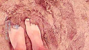 BARE FEET Rubbing Sand for Sensory Barefoot Fetish Thrill