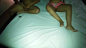 Husband films wife Karina riding Lucas to loud orgasm moans