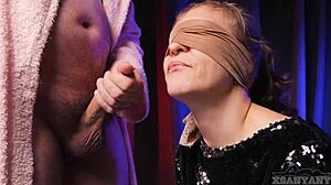 stepbrother tricks angry xsanyany into a taste game that turns into deepthroat dick sucking with cum in mouth foreplay