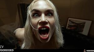 Blonde Fuck Doll Possessed by Demon Endures Intense Pussy Exorcism with Voodoo Doll Squirting Evil Away