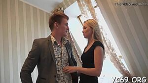 horny petite teen slut in nylons sucks fucks nasty hardcore 😈💦