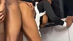 caught my ebony maid riding boss cock now watch full squirt video