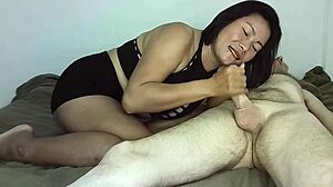 thaiger squats hard on joey's cock until he bursts cum