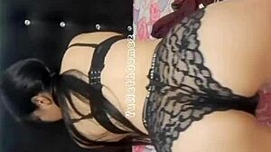 18-Year-Old Latina Babysitter Plays with Big Tits Ass and Dildo in Bedroom