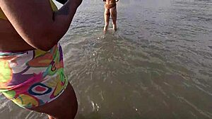 Priscila and Nicoly Brazilian Teens Fucked Publicly on Beach by Lovers