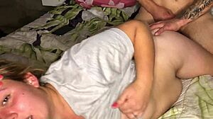 he begs for mercy as fat cock rips her tight ass but she screams for more