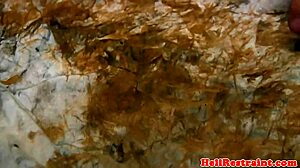 My stockinged sub body gagged then caned hard