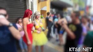 Ladyboy gets scored then monster cock screws ass