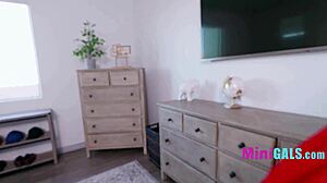 oh man, the petite 18+ thief's christmas gets rough from burglar uncle