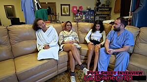 genesis gets her first humiliating gyno exam with shaved pussy spread wide!