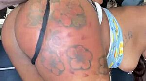 Merry Christmas surprise features neighbor's big black cock pounding blonde babysitter bent over