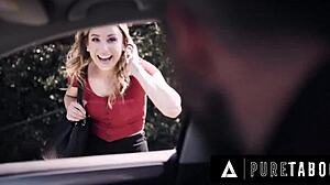 Kristen Scott's Desperate Fear Turns to Wild Orgasms Licking Criminal's Cock Outdoors