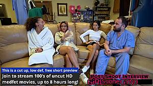 genesis gets her first humiliating gyno exam with shaved pussy spread wide!