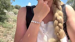 Jungle beauty strips bare revealing perfect natural tits ass in wild outdoor tease