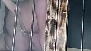 Maitresse Kantalis Bound In Club Cage And Carcan