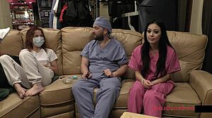 blaire celeste bound as human guinea pig in hospital fetish gaping pussy tickle