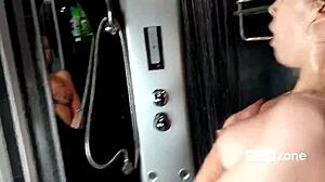 datezone's young redhead amateur teen masturbates wildly in bathtub.