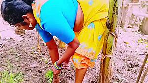 village maid big boobs fucks landowner outdoor telugu dirty talk