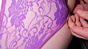 colleague's husband unloads huge cumshot on my panties over fat ass