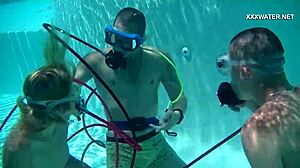 Cruz Blowjobs Cum Everywhere Underwater Pool Petite Tits