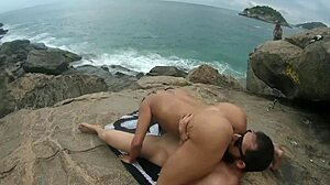 athletic latina milf clit licked outdoors on nudist beach