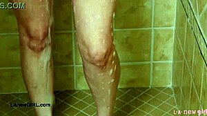 I couldn't resist watching that enchanting brunette beauty shower so seductively