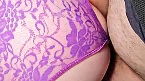 colleague's husband unloads huge cumshot on my panties over fat ass