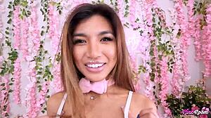 obedient cutie clara bends over for nasty stretching 😈 rimjob and doggystyle in pink room ep 25 by nade nasty