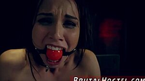 Tall teen feet slave Aidra Fox dominated extremely by Kharlie Stone in BDSM hardcore