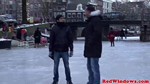 Real Dutch Hooker Rimjob and Cumshot Close Up