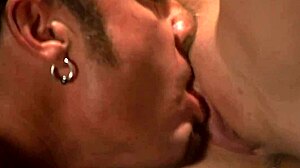 Blonde Worker Strips for Retro Pussy Lick in Vintage Cinema