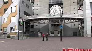 pierced dutch hooker sucks then takes facial jizz load