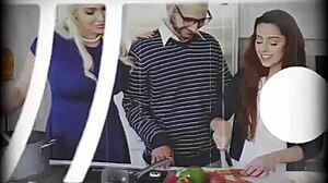 Alexis Tae Bent Over Big Ass Riding Foster Mom Bianca's Husband in Wild 3some Full Scene