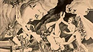 a spooky antique halloween gathering unfolds in retro vintage style with eerie charm